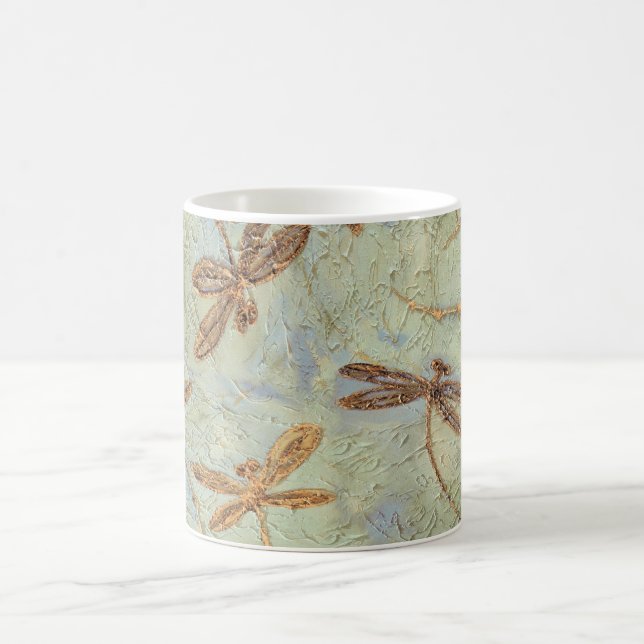 Caneca De Café Dança de Dragonfly Dourada (Centro)