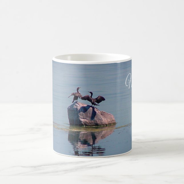 Caneca De Café Dança de Pássaro no Lago (Centro)