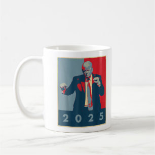 Caneca De Café Dança Engraçada do Trump, Efeito Pop Art Trump 202
