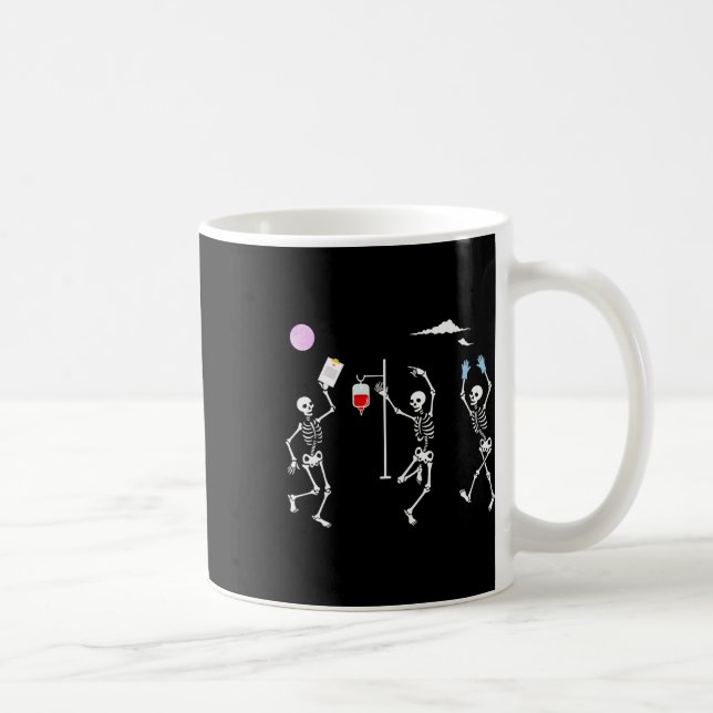 Caneca De Café Dançando Skeleton Enfermeira Engraçada Skeleton Ha (Direita)