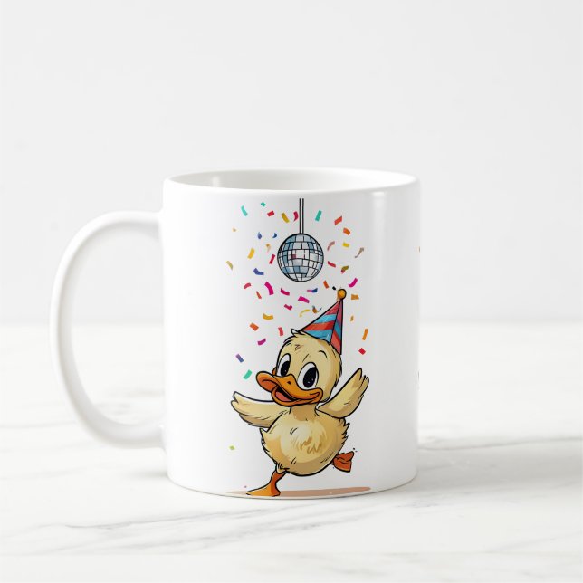 Caneca De Café Dançando sob a esfera de Disco com Confetti (Esquerda)