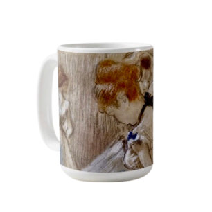 Caneca De Café Dançarina de Degas com Laço Azul