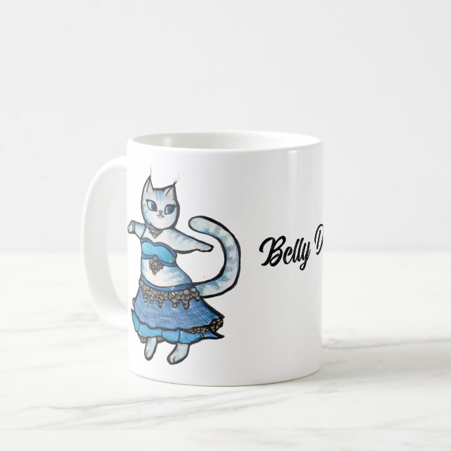 Caneca De Café Dançarina de Gato de cinza (Frente Esquerda)