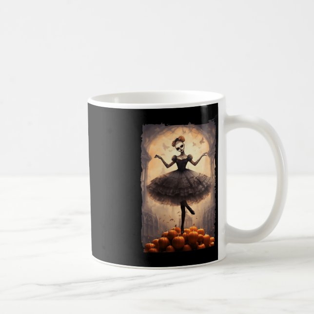 Caneca De Café Dançarina de Halloween com Pumpkins Dance Top para (Direita)