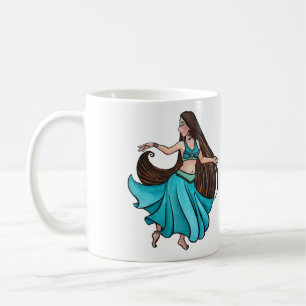Caneca De Café Dançarina do Ventre Serena em Turquesa