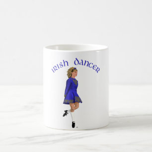 Caneca De Café Dançarina Irlandesa Loira de Azul