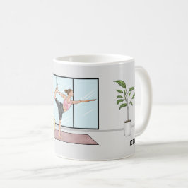 Caneca De Café Dançarina Pose Yoga Natarajasana Com Nome Personal