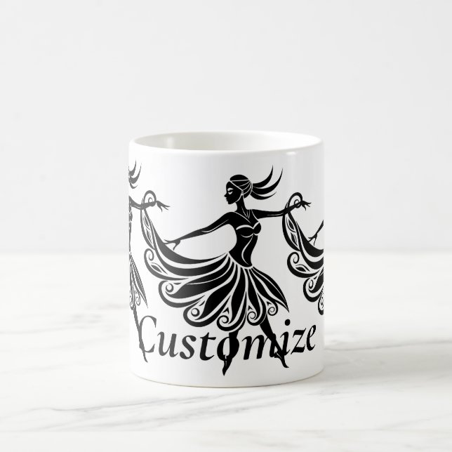 Caneca De Café Dançarino Africano Silhouette Art Thunder_Thunder_ (Centro)