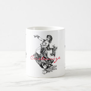 Caneca De Café Dançarino de Belly, árabe, dançarino Vintage Ar
