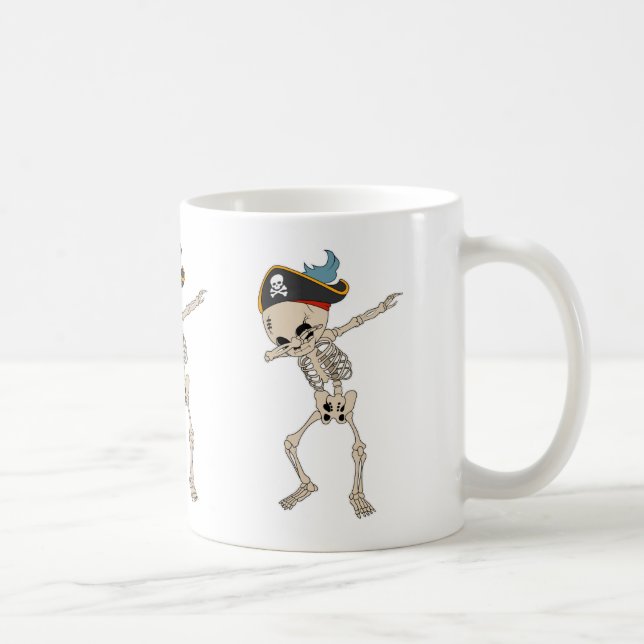 Caneca De Café Dançarino do Skeleton Pirate Halloween (Direita)