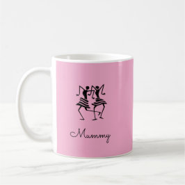 Caneca De Café Dançarinos da Celebração da Silhueta da Mamãe Rosa