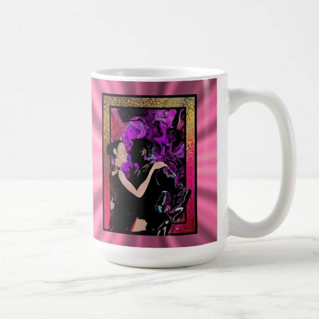 Caneca De Café Dançarinos do estilo Art Deco Romântico (Direita)