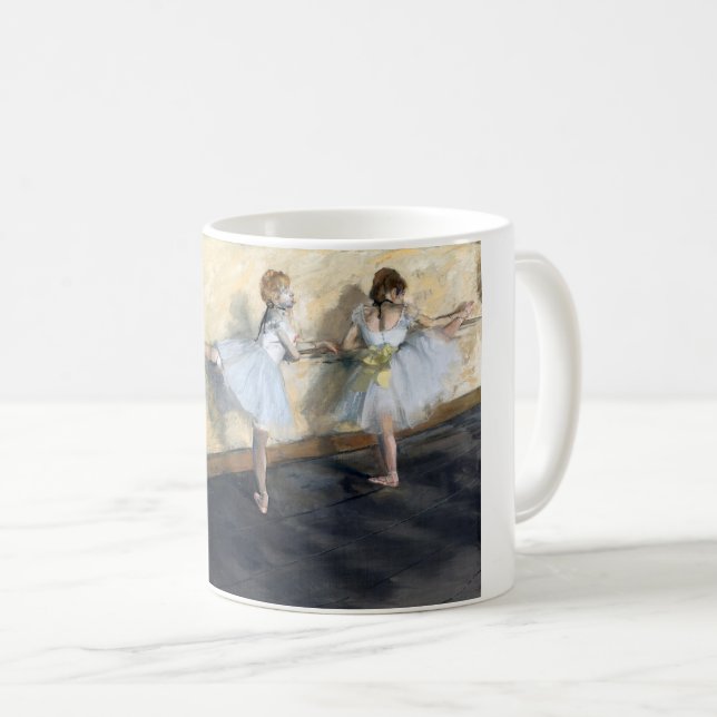 Caneca De Café Dançarinos Praticando no Barre, Edgar Degas (Frente Esquerda)