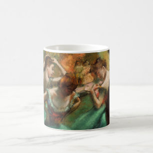 Caneca De Café Dançarinos, rosa e verde por Degas, Arte