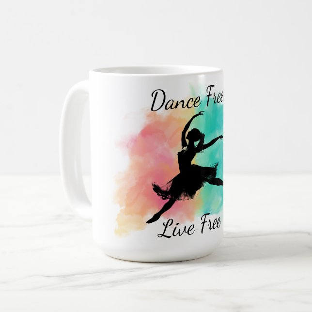 Caneca De Café Dance Free Live Free Dance Keychain (Frente Esquerda)