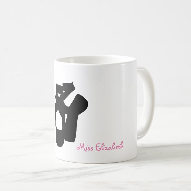 Caneca De Café Dance Teacher Mug/Cup com nome personalizado (Frente Esquerda)