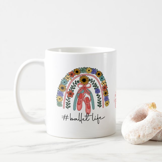 Caneca De Café Dancer do instrutor do Balé Ballerina Dance Studio (Com Donut)