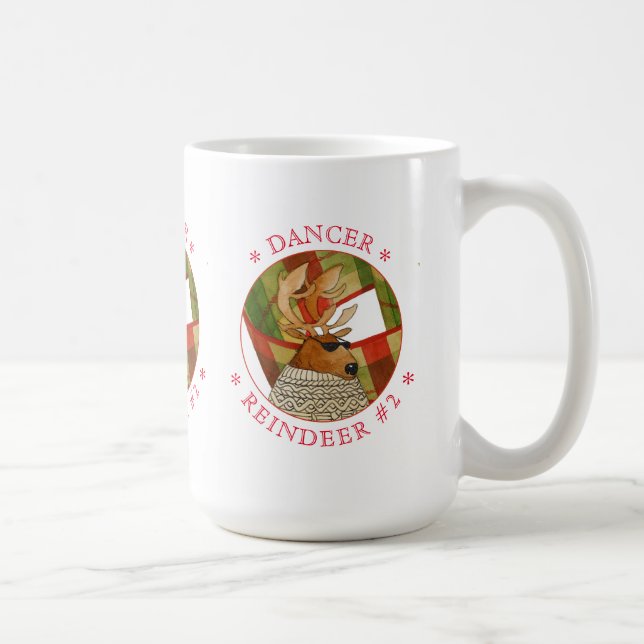 Caneca De Café DANCER REINDEER Tall White Mug (Direita)