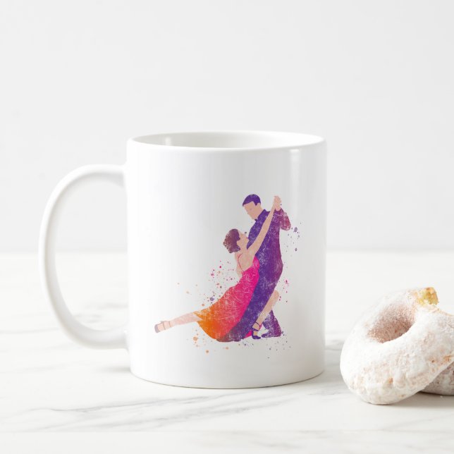 Caneca De Café Dancers Tango Ballroom Flamenco Dançando (Com Donut)