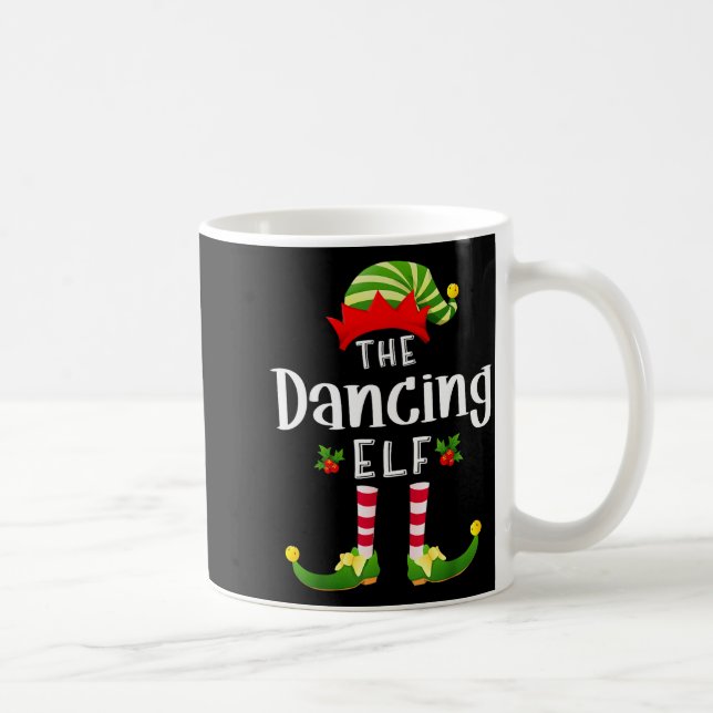 Caneca De Café Dancing Christmas Elf Matching Pajama X-mas Party  (Direita)