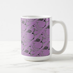 Caneca De Café "Dancing Hen on Purple Til" - Mug de design abstra