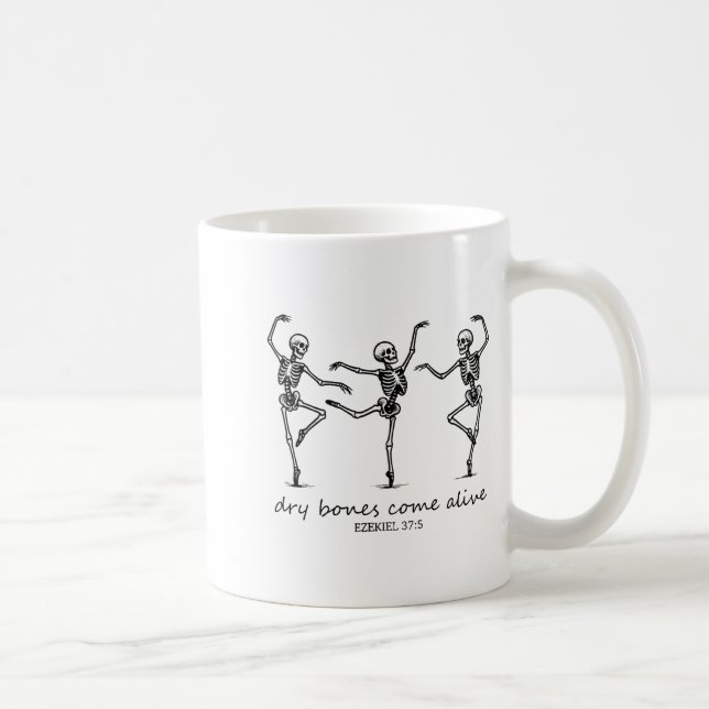 Caneca De Café Dancing Skeleton Dry Bones Come Alive Christian Ha (Direita)