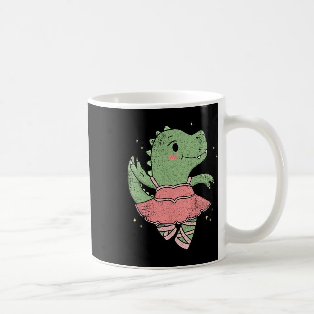 Caneca De Café Dancing T-rex Dinosaur Llerina For Llet Dancer Vin (Direita)