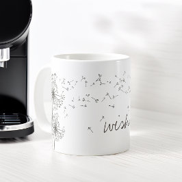 Caneca De Café Dandelion Gráfico de Desejo Inspirador