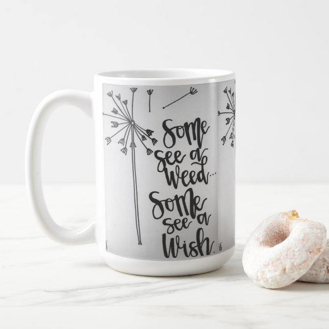 Caneca De Café Dandelion inspiração - erva/desejo (Com Donut)