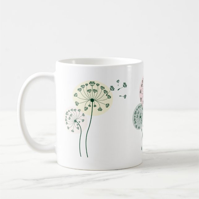 Caneca De Café Dandelions estilizados (Esquerda)