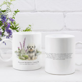Caneca De Café Dandie Dinmont | Watercolor Dog & Breed Quote