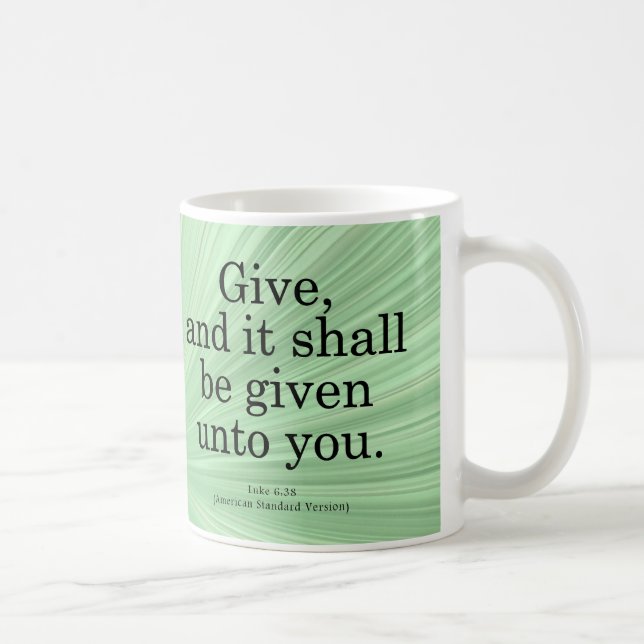 Caneca De Café Dando ao Luke 6-38 (Direita)