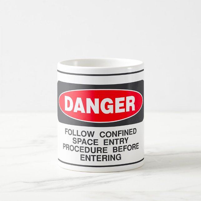 Caneca De Café Danger Confined Space Entry Safety Warning (Criador carregado)