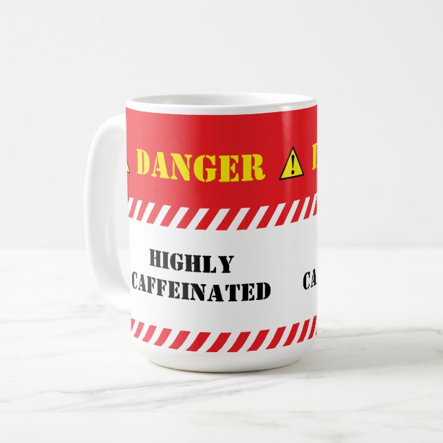 Caneca De Café Danger Highly Caffeined (Frente Esquerda)