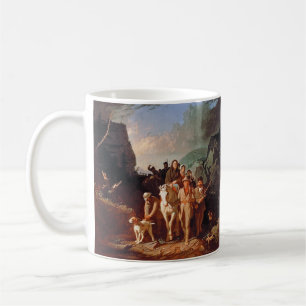 Caneca De Café Daniel Boone escoltando colonos