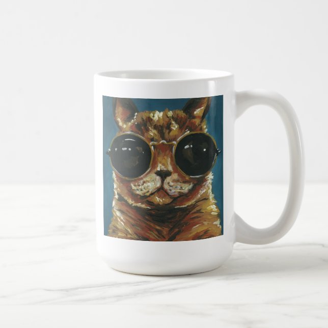 Caneca De Café Dapper Animal | Gatinho De Óculos De Sol (Direita)