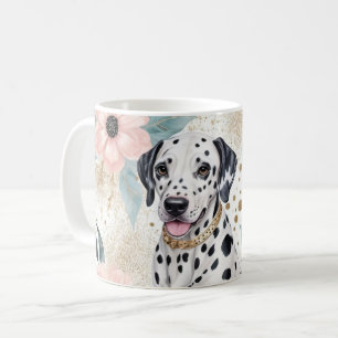 Caneca De Café Dapper Dalmaciano e Elegância Floral