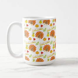 CANECA DE CAFÉ DAR GRAÇAS PERUS LARANJAS ABÓBORAS FOLHAS