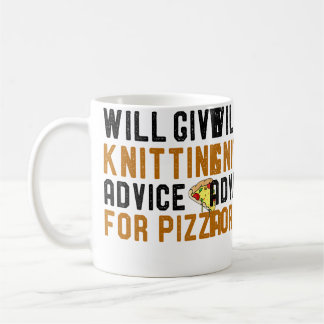 Caneca De Café Dará conselhos de tricô para pizza Humor engraçado