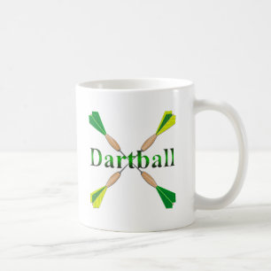 Caneca De Café Dardos de Bola Verde e Dourada