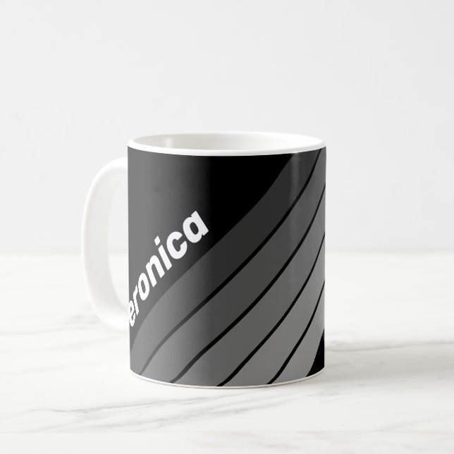 Caneca De Café Dark Gradient Rainbow with Name (Frente Esquerda)