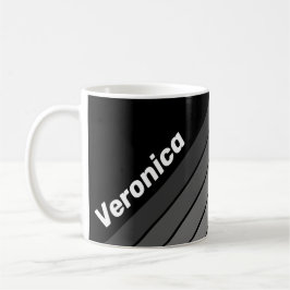 Caneca De Café Dark Gradient Rainbow with Name