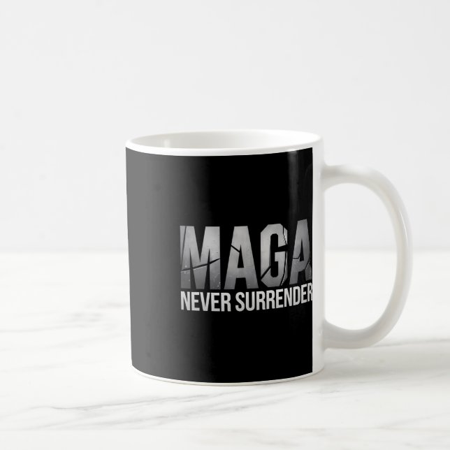 Caneca De Café Dark Mega Trump 2024 Mega Never Surrender  (Direita)