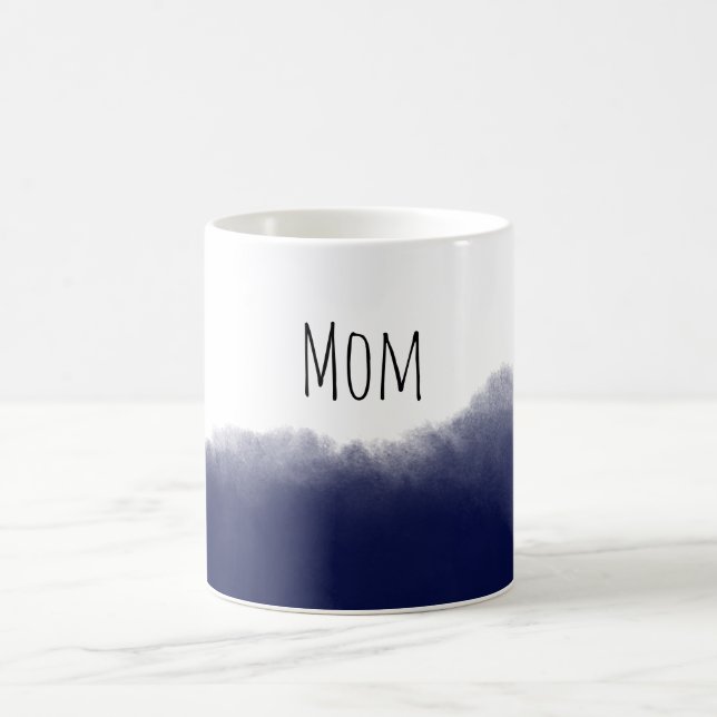 Caneca De Café Dark Navy Watercolor (Centro)