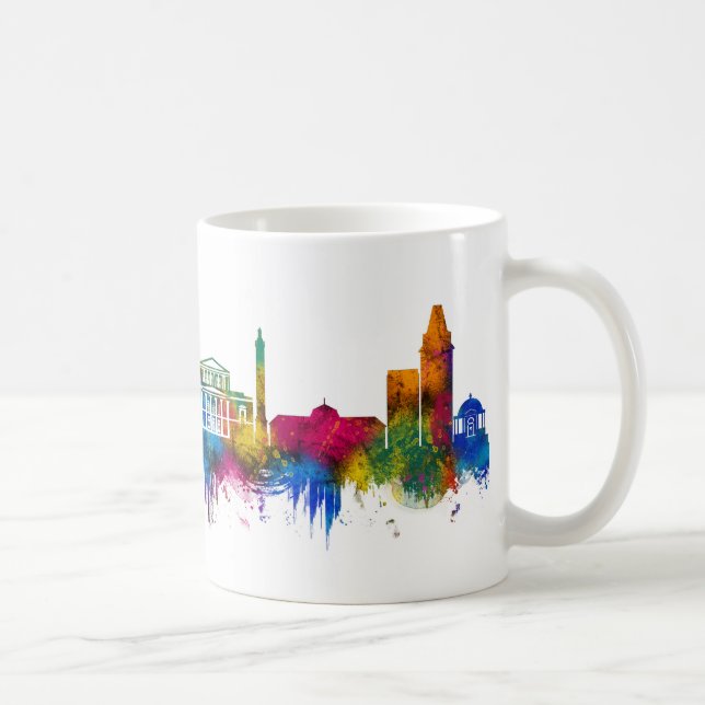 Caneca De Café Darmstadt Germany Skyline (Direita)