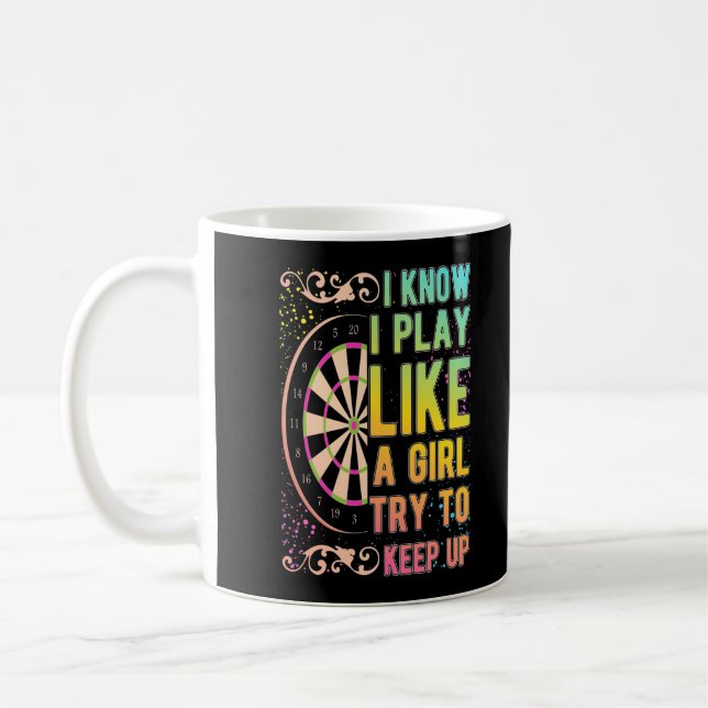 Caneca De Café Dart Girl Dartboard Queen Female Dart Lover (Esquerda)