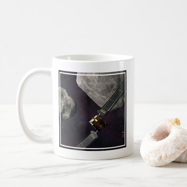 Caneca De Café Dart Spacecraft E Liciacube Antes Do Impacto (Com Donut)