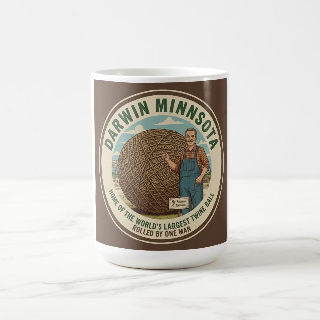 Caneca De Café Darwin, Minnesota Twine Ball Souvenir Coffee Mug (Centro)