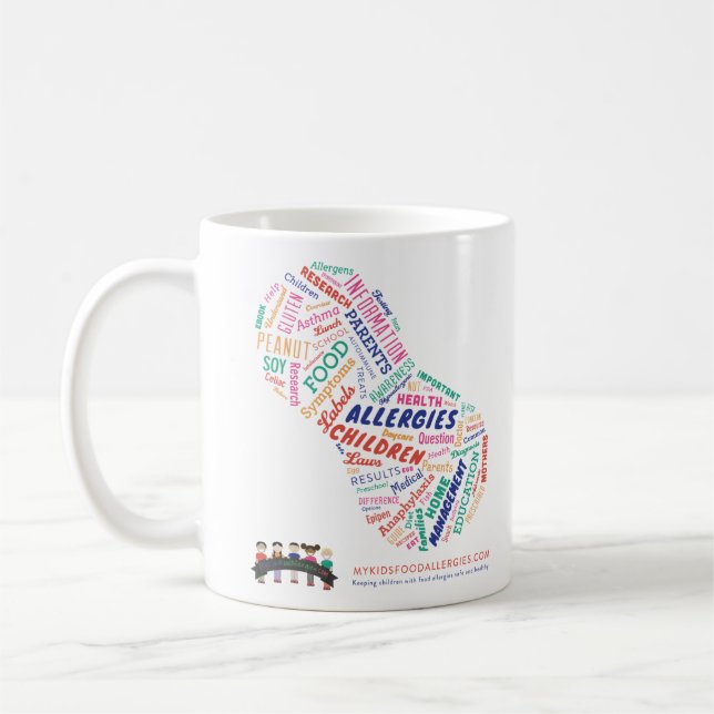 Caneca de café das alergias de comida do meu miúdo (Esquerda)
