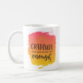 Caneca de café das citações da gratitude de